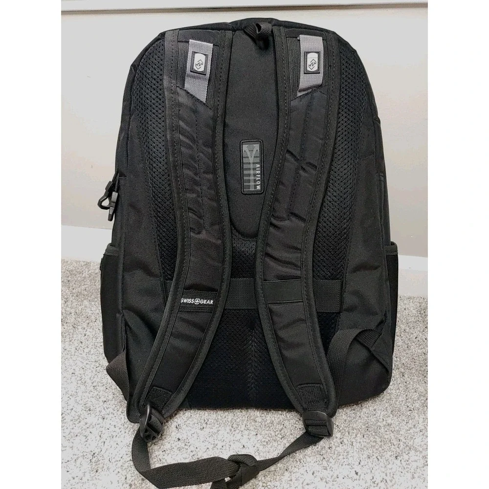 SwissGear 5698 Laptop Backpack Black Luggage Travel Tech Pockets Tactical 18x12